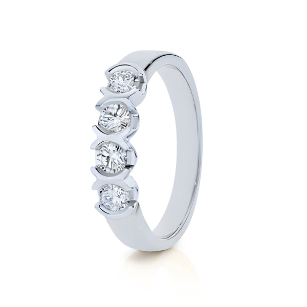 Louise - four stone diamond anniversary in platinum