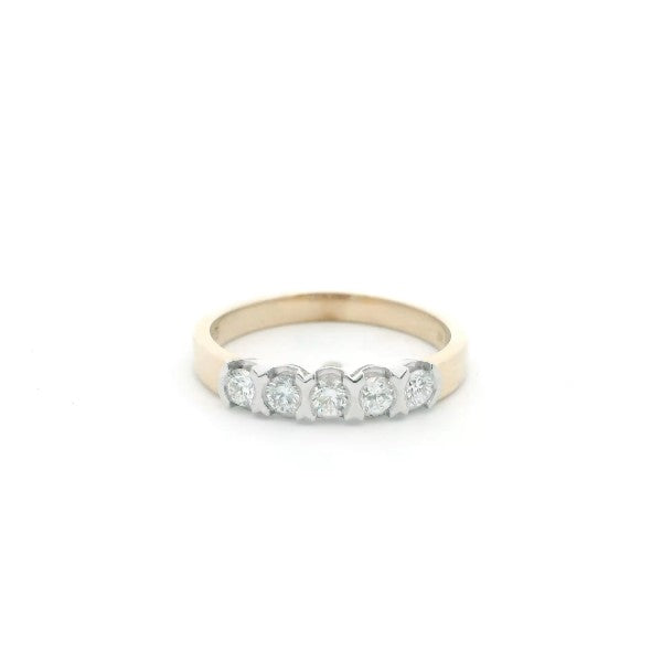 Bianca - 9ct yellow & white gold 5st diamond anniversary ring