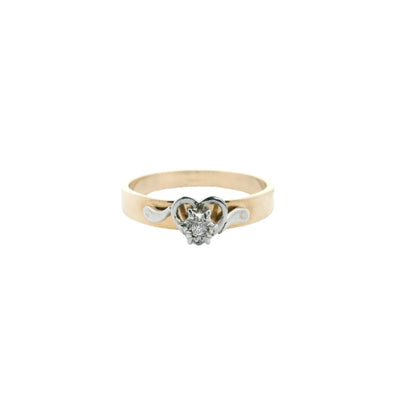 Heart ring with Diamond in 9ct two tone gold