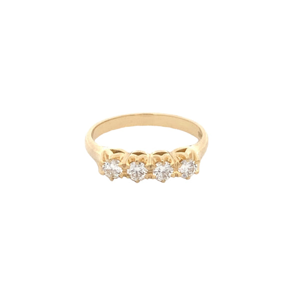 Diamond london bridge anniversary ring in 18ct yellow gold