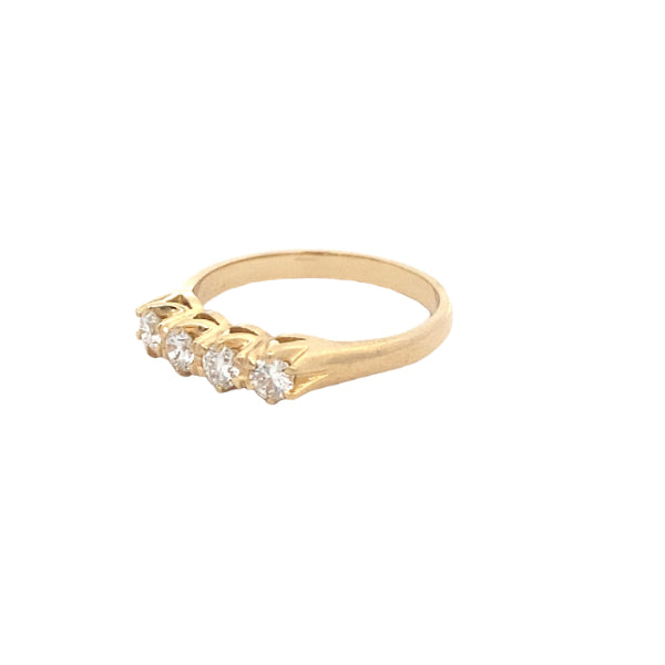 Diamond london bridge anniversary ring in 18ct yellow gold