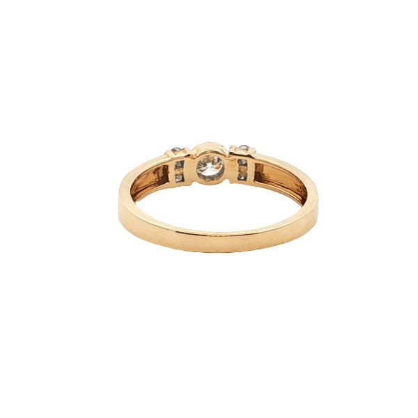 Rubover seven stone diamond ring in 9ct yellow gold