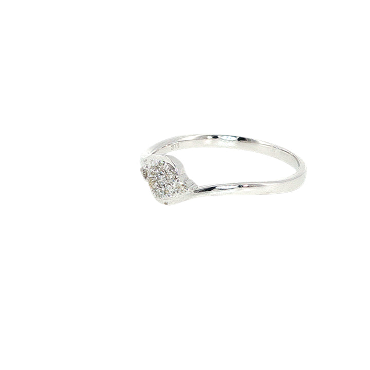 Diamond cluster dress ring with curved shoulders in 9ct white gold