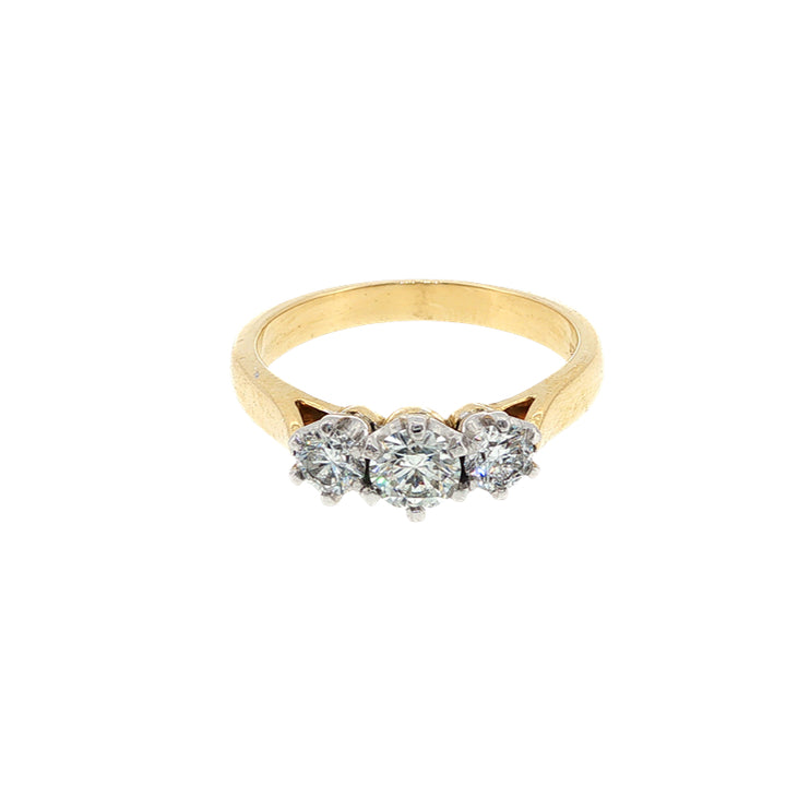 Maia - 18ct yellow gold three stone diamond engagement or anniversary ring