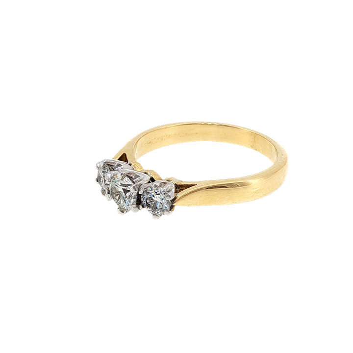 Maia - 18ct yellow gold three stone diamond engagement or anniversary ring