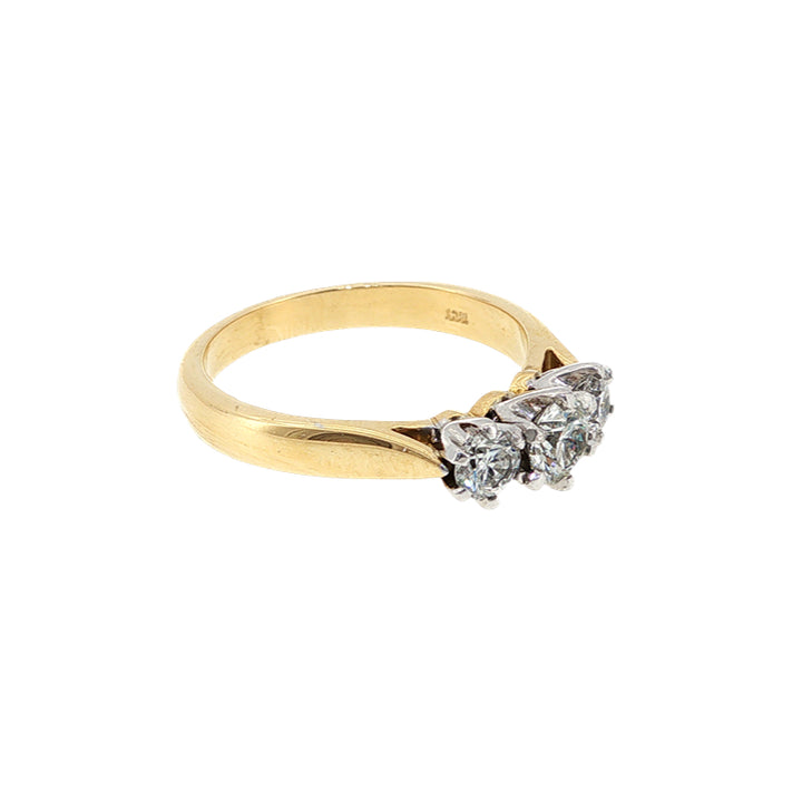Maia - 18ct yellow gold three stone diamond engagement or anniversary ring