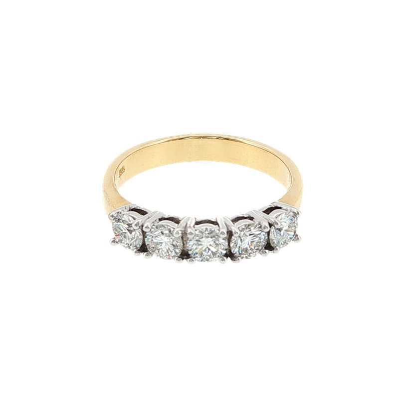 Chelsea - five stone diamond celebration ring in 18ct two tone gold