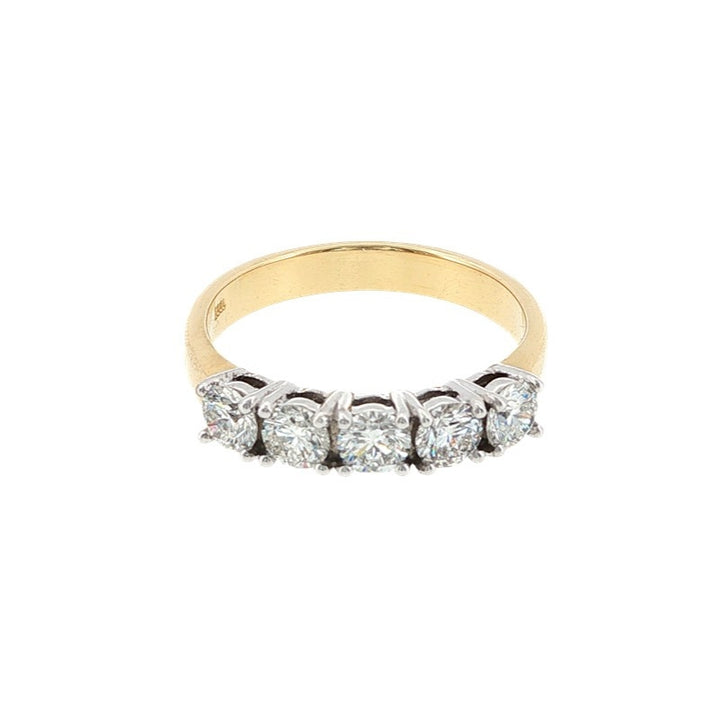 Chelsea - five stone diamond celebration ring in 18ct two tone gold