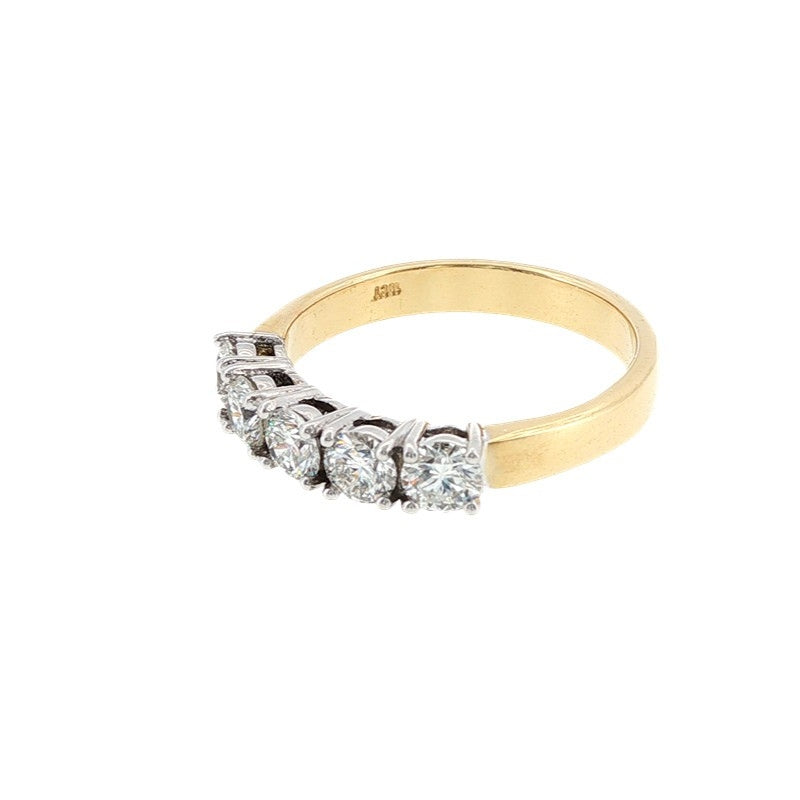 Chelsea - five stone diamond celebration ring in 18ct two tone gold