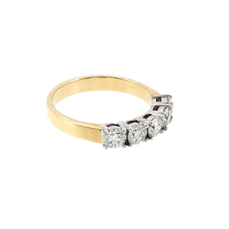 Chelsea - five stone diamond celebration ring in 18ct two tone gold