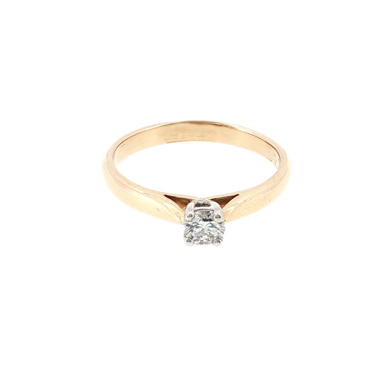 Alexis - 0.21ct diamond solitaire ring in 9ct yellow gold