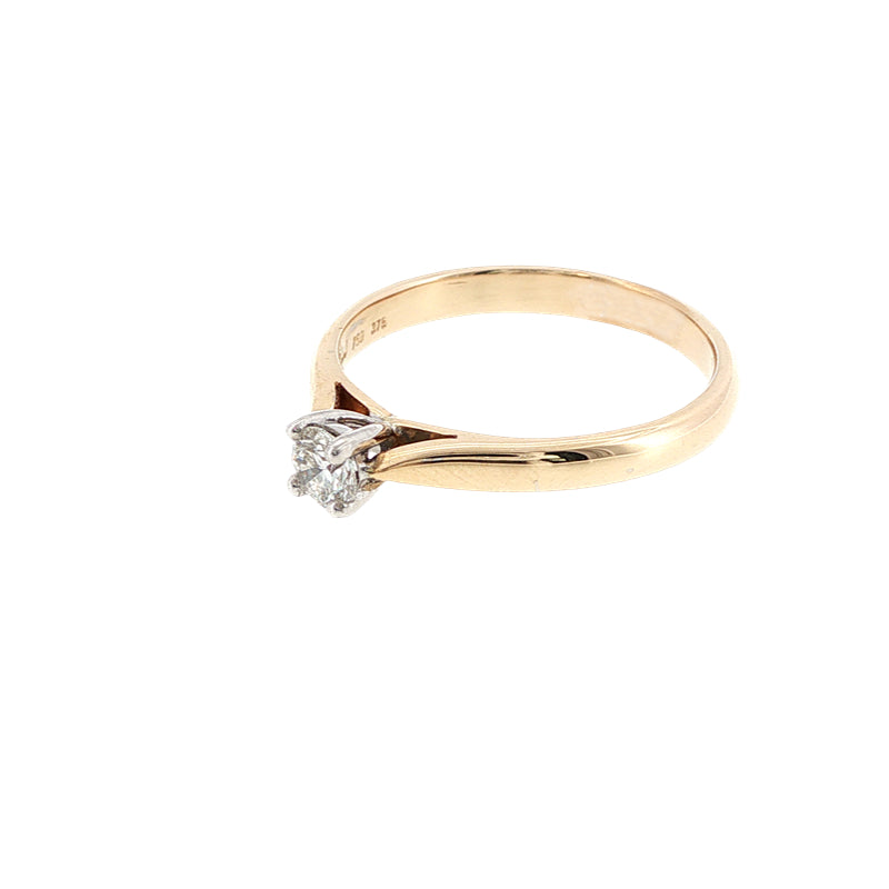 Alexis - 0.21ct diamond solitaire ring in 9ct yellow gold