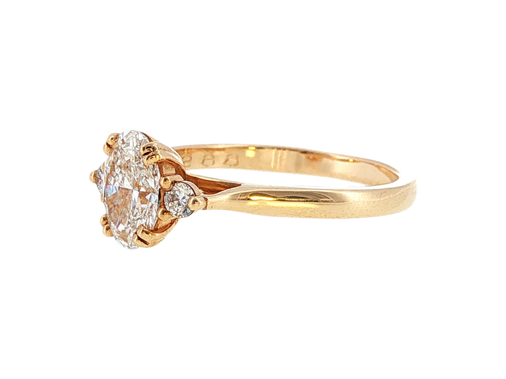 Lilia- oval lab-grown diamond solitaire engagement ring in 9ct yellow gold