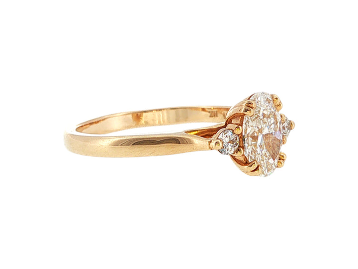 Lilia- oval lab-grown diamond solitaire engagement ring in 9ct yellow gold