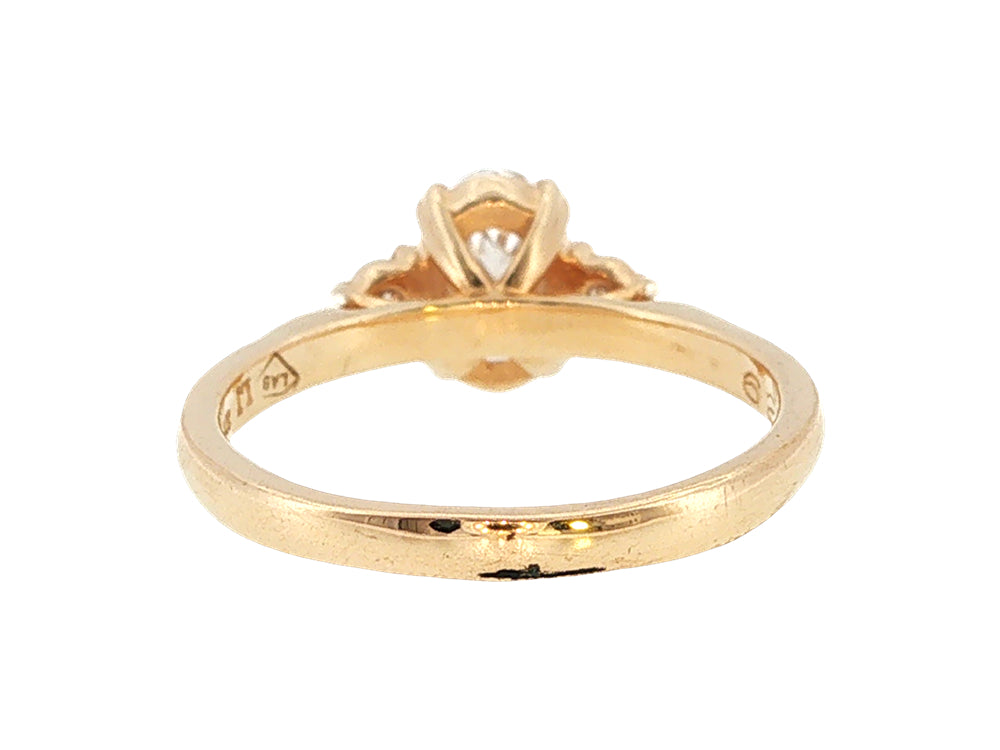 Lilia- oval lab-grown diamond solitaire engagement ring in 9ct yellow gold