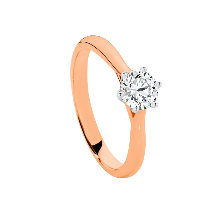 Noor -18ct pink gold diamond solitaire engagement ring