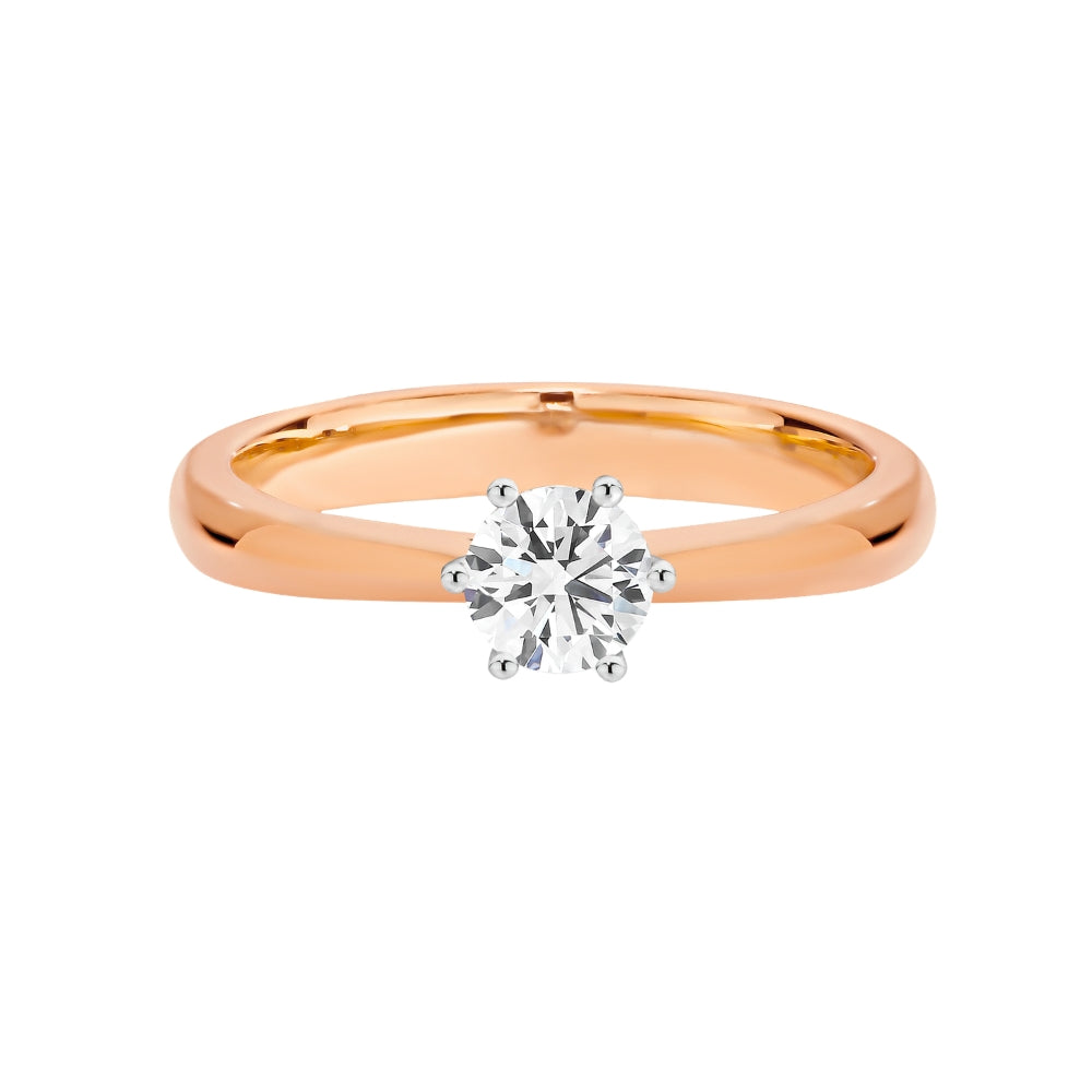 Noor -18ct pink gold diamond solitaire engagement ring