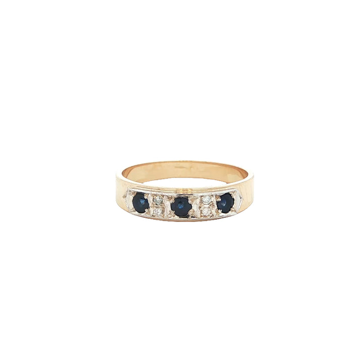 Sapphire and diamond eternity ring in 9ct yellow gold