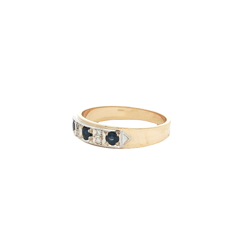 Sapphire and diamond eternity ring in 9ct yellow gold