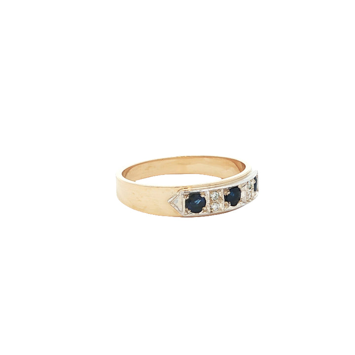 Sapphire and diamond eternity ring in 9ct yellow gold