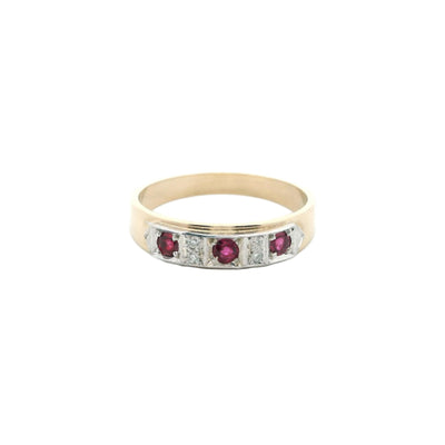 9ct yellow gold 3st Ruby & diamond eternity ring