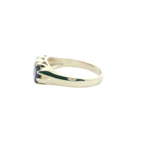 Amethyst & diamond dress ring in 9ct yellow gold