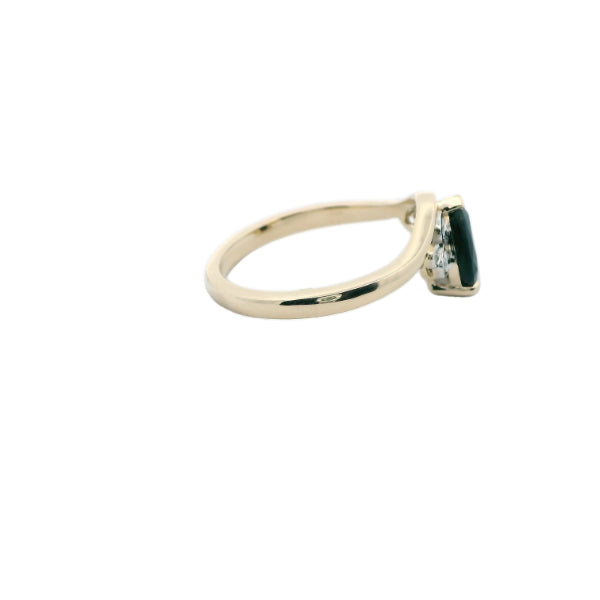 Marnie - pear sapphire and diamond ring in 9ct yellow gold