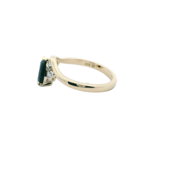 Marnie - pear sapphire and diamond ring in 9ct yellow gold
