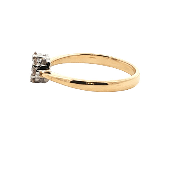 Ruby and diamond cluster ring in 9ct yellow gold