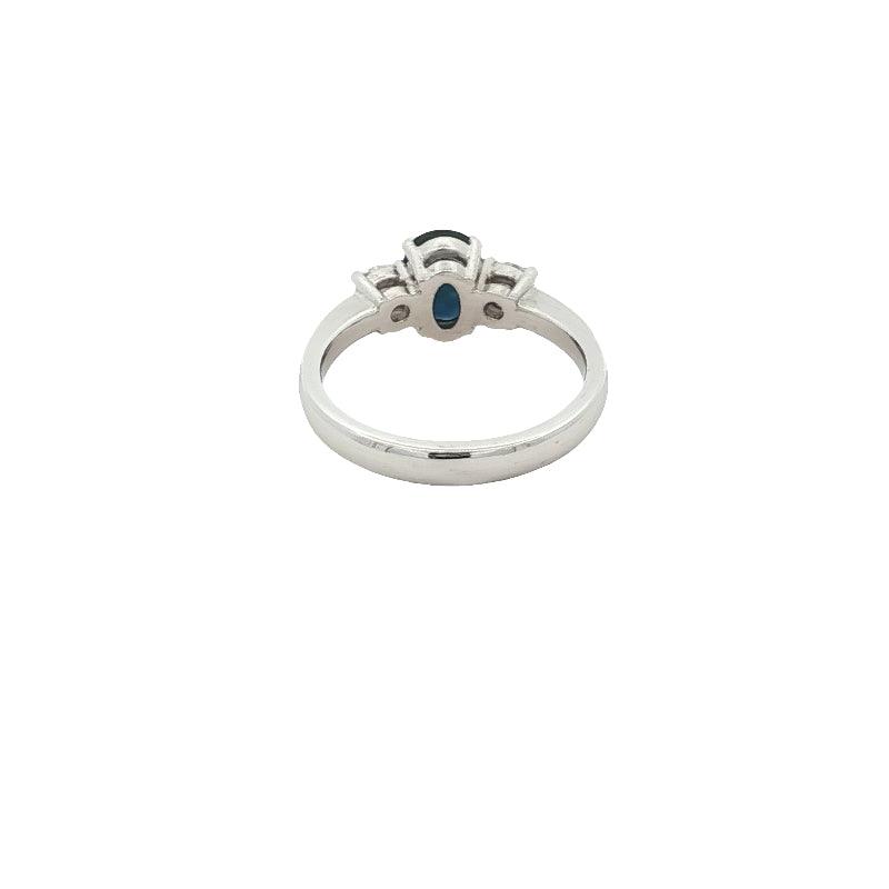 Ashleigh - platinum engagement ring with Australian Blue sapphire & diamonds