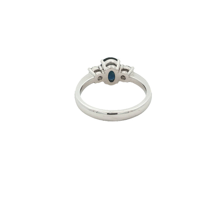 Ashleigh - platinum engagement ring with Australian Blue sapphire & diamonds