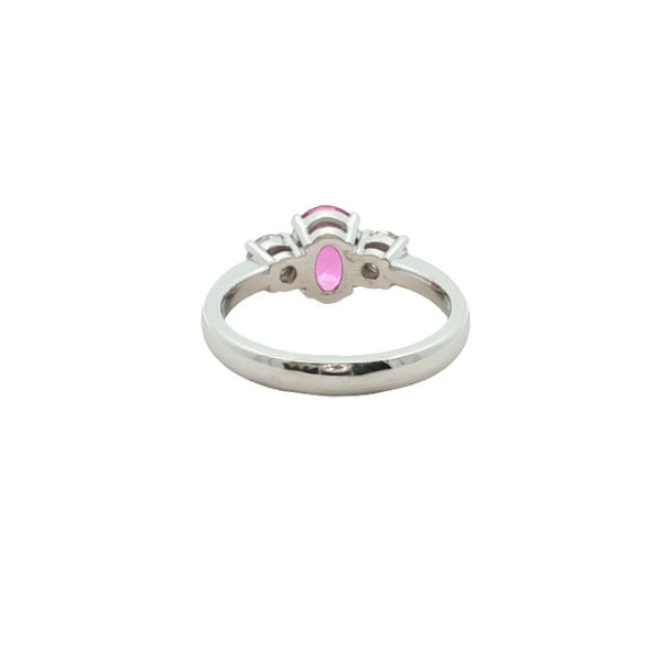 Arnya - Platinum engagement ring with pink sapphire & diamonds