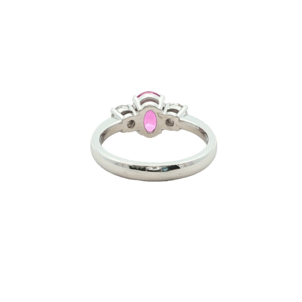 Arnya - Platinum engagement ring with pink sapphire & diamonds