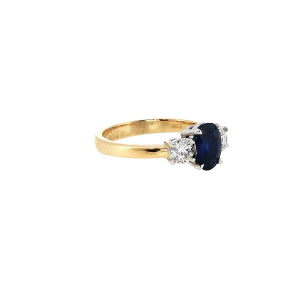 Cece - Ceylon Sapphire and diamond ring in 18ct two tone gold