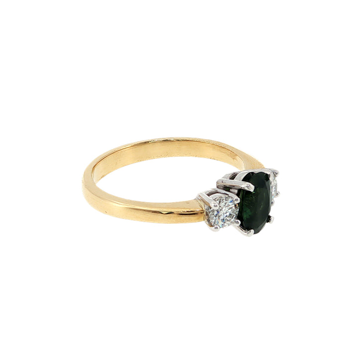 Vicki - Green sapphire & diamond ring in 18ct gold