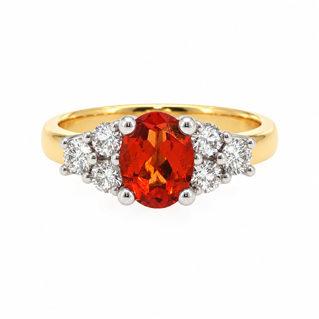 Mikan - spessartite garnet and diamond ring in 18ct gold