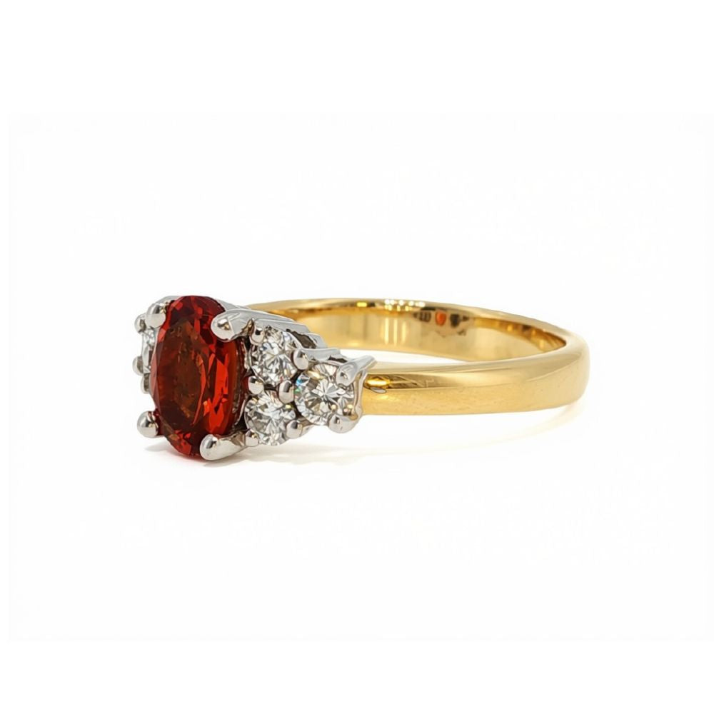 Mikan - spessartite garnet and diamond ring in 18ct gold