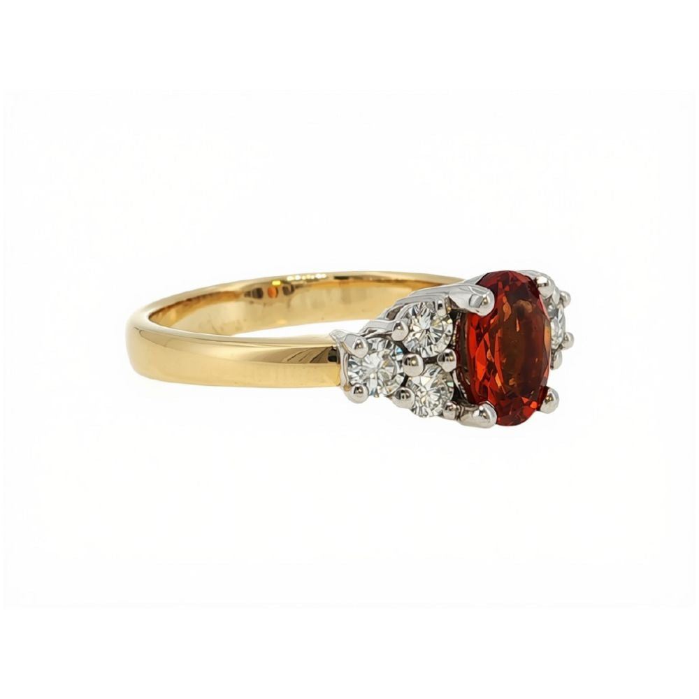 Mikan - spessartite garnet and diamond ring in 18ct gold