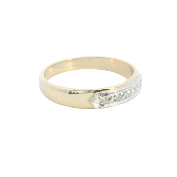 5 stone bead set diamond ring on 9ct yellow gold and white gold