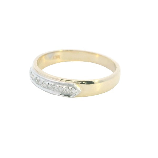 5 stone bead set diamond ring on 9ct yellow gold and white gold