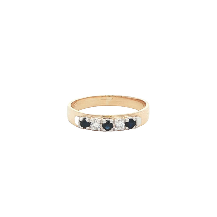 Sapphire & diamond eternity ring in 9ct yellow gold