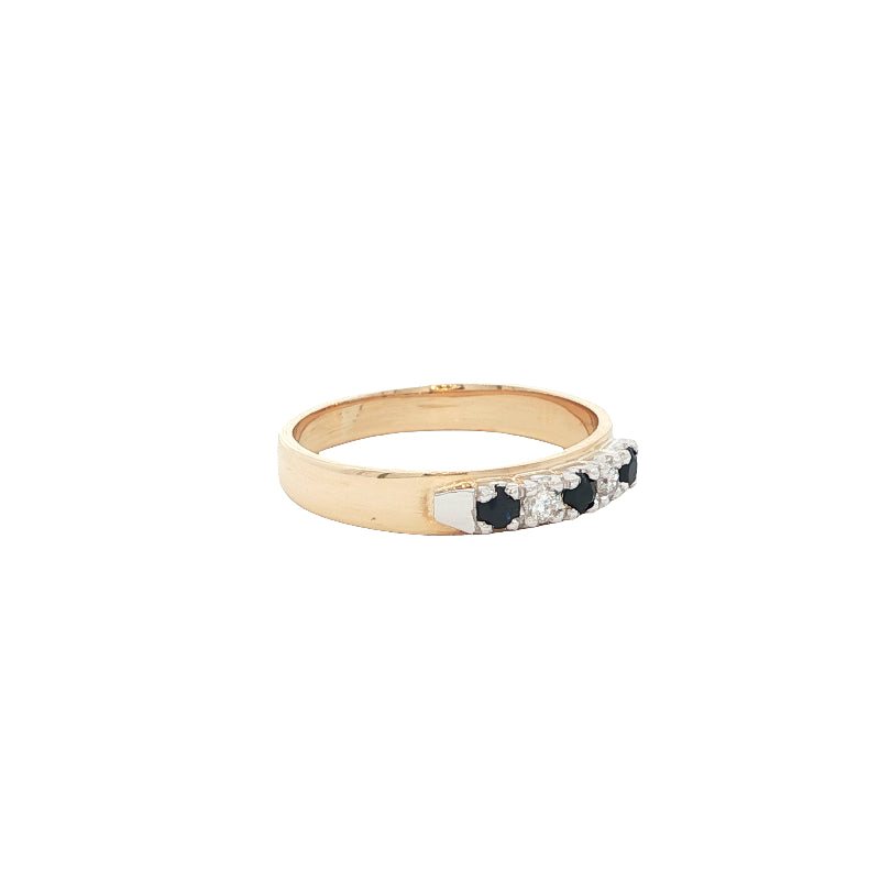Sapphire & diamond eternity ring in 9ct yellow gold