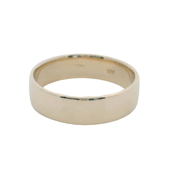 Light weight half round band ring in 9ct yellow gold - 6mm