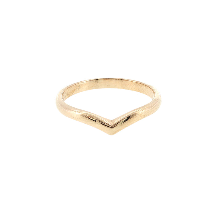 Plain wishbone wedder in 9ct yellow gold