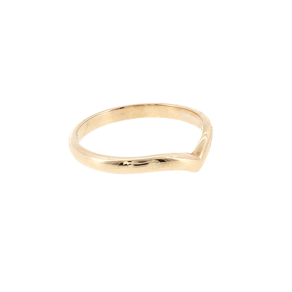 Plain wishbone wedder in 9ct yellow gold