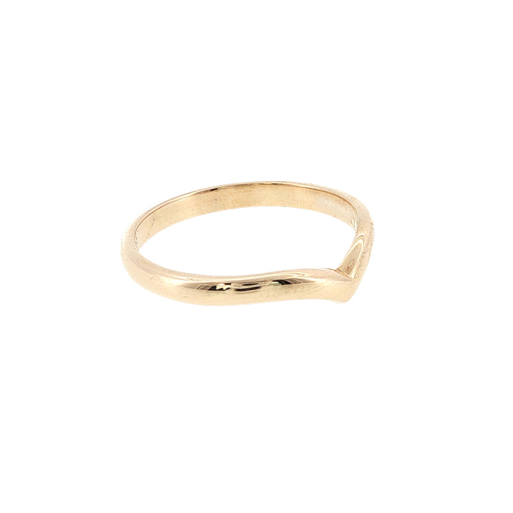 Plain wishbone wedder in 9ct yellow gold