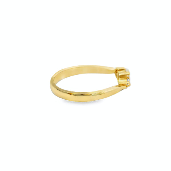 Three stone CZ dress ring in 9ct yellow gold