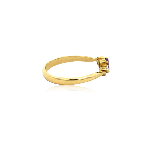 Amethyst and cz dress ring in 9ct yellow gold