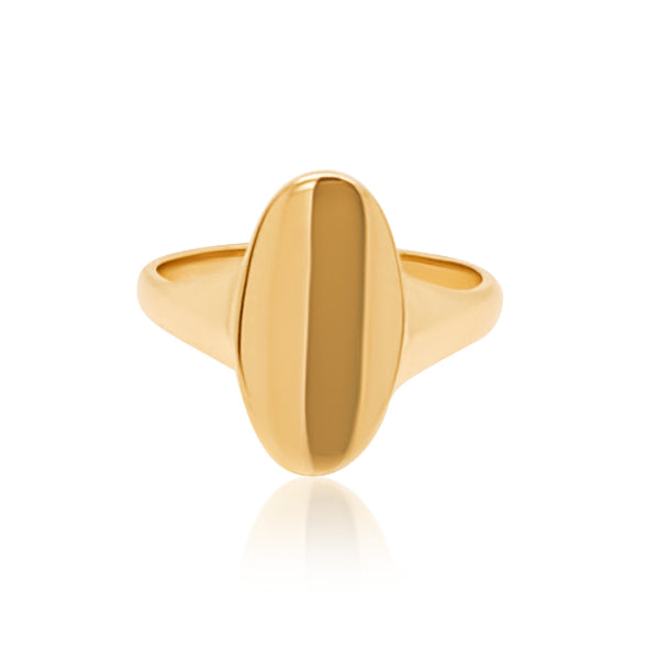 Oval signet ring in 9ct yellow gold