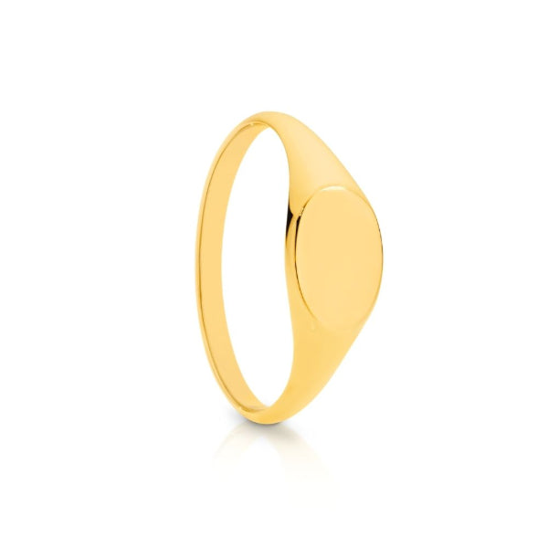 Engravable signet ring in 9ct yellow gold